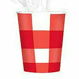 Amscan LUAU RED GINGHAM CUPS