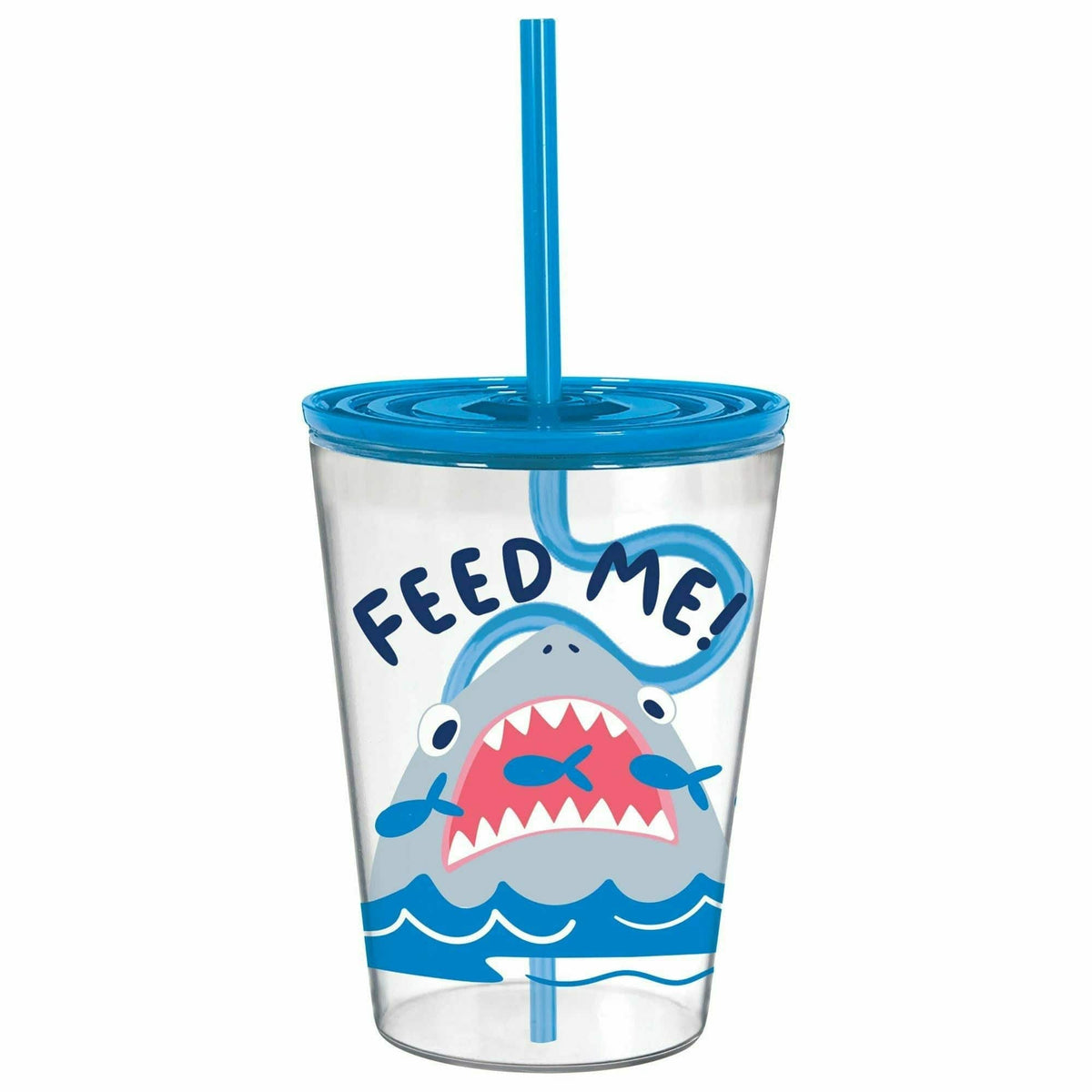 Amscan LUAU Shark Shark Tumbler with Silly Straw