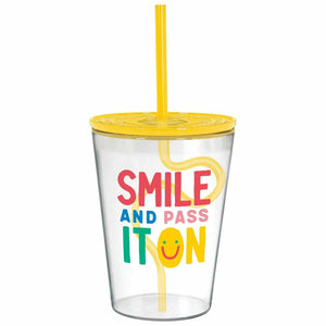 Amscan LUAU Smile Shark Tumbler with Silly Straw