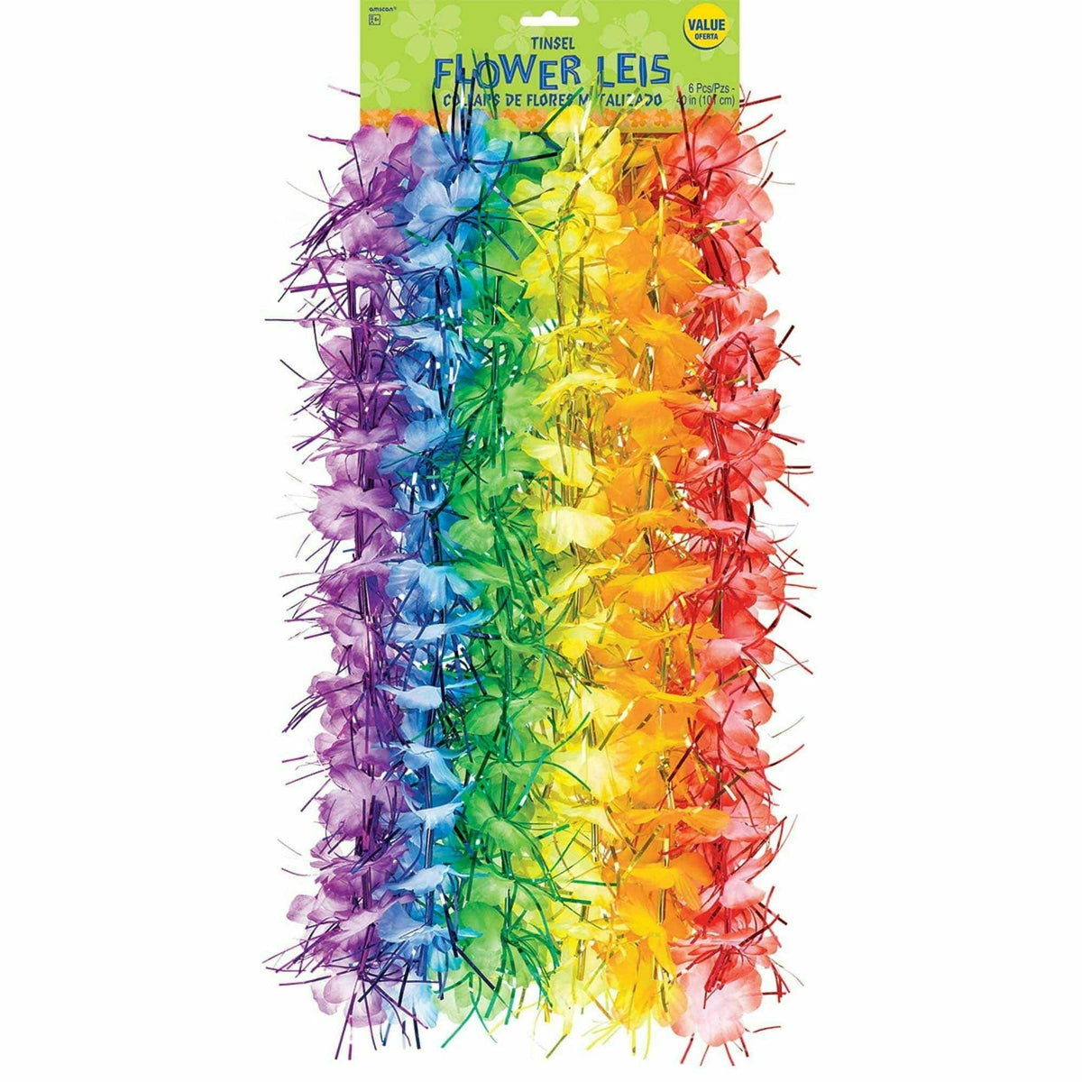 Amscan LUAU Tinsel Flower Lei