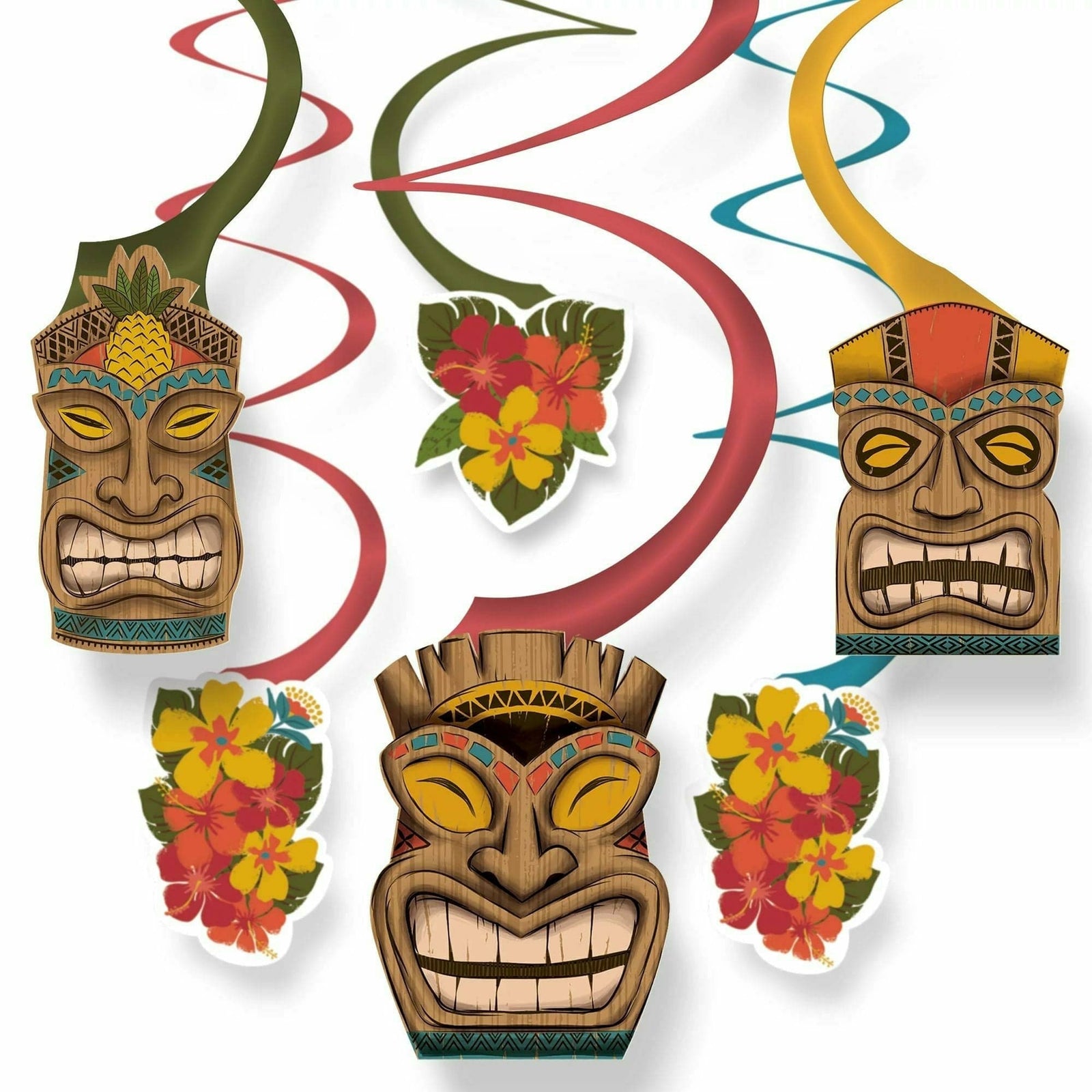 Amscan LUAU Vintage Tiki Mega Value Pack Swirls