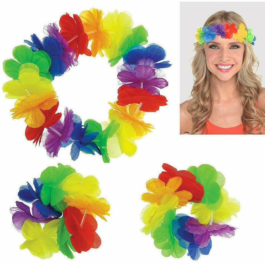 Amscan LUAU Wearables Rainbow Hawaiian Accessory Pack