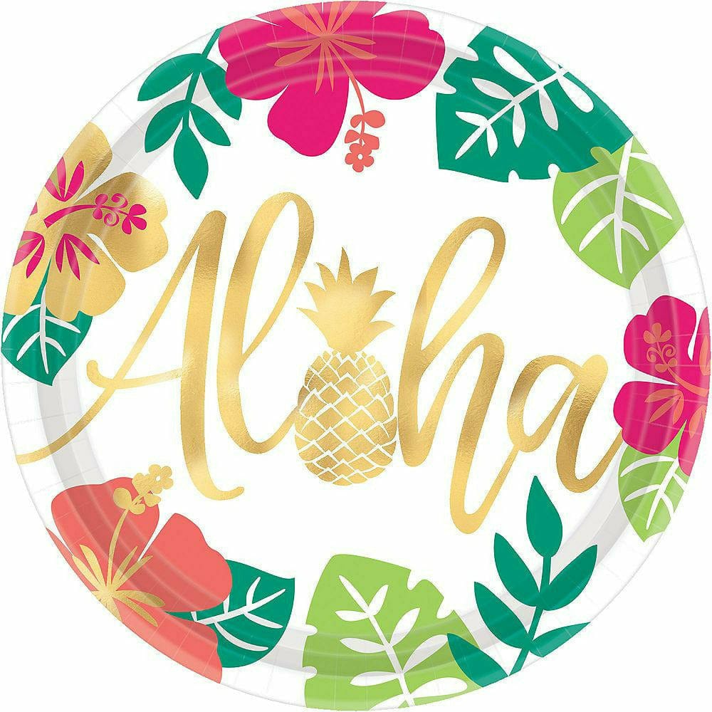 Amscan LUAU You Had Me at Aloha Dinner Plates 8ct