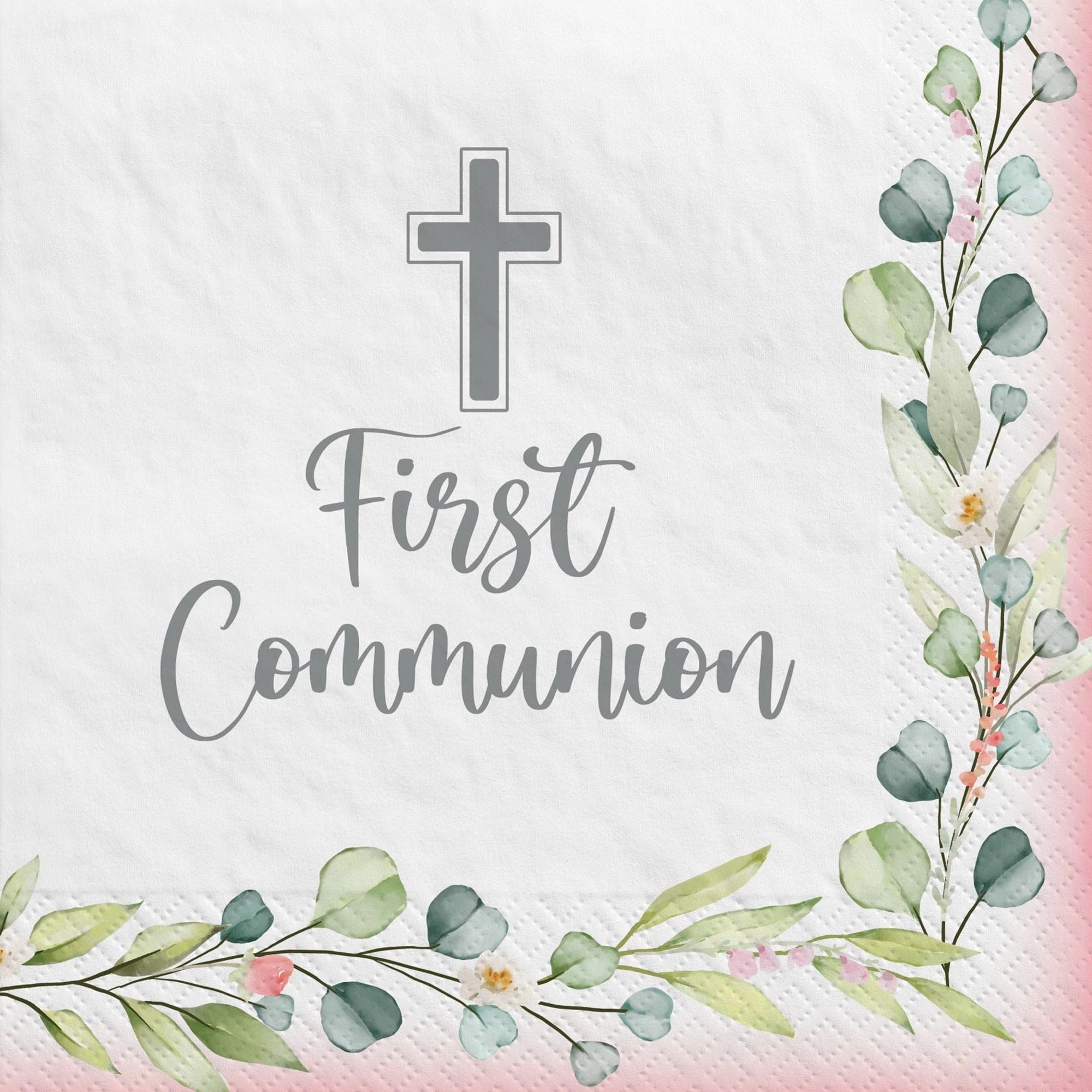 AMSCAN My First Communion Luncheon Napkins - Pink