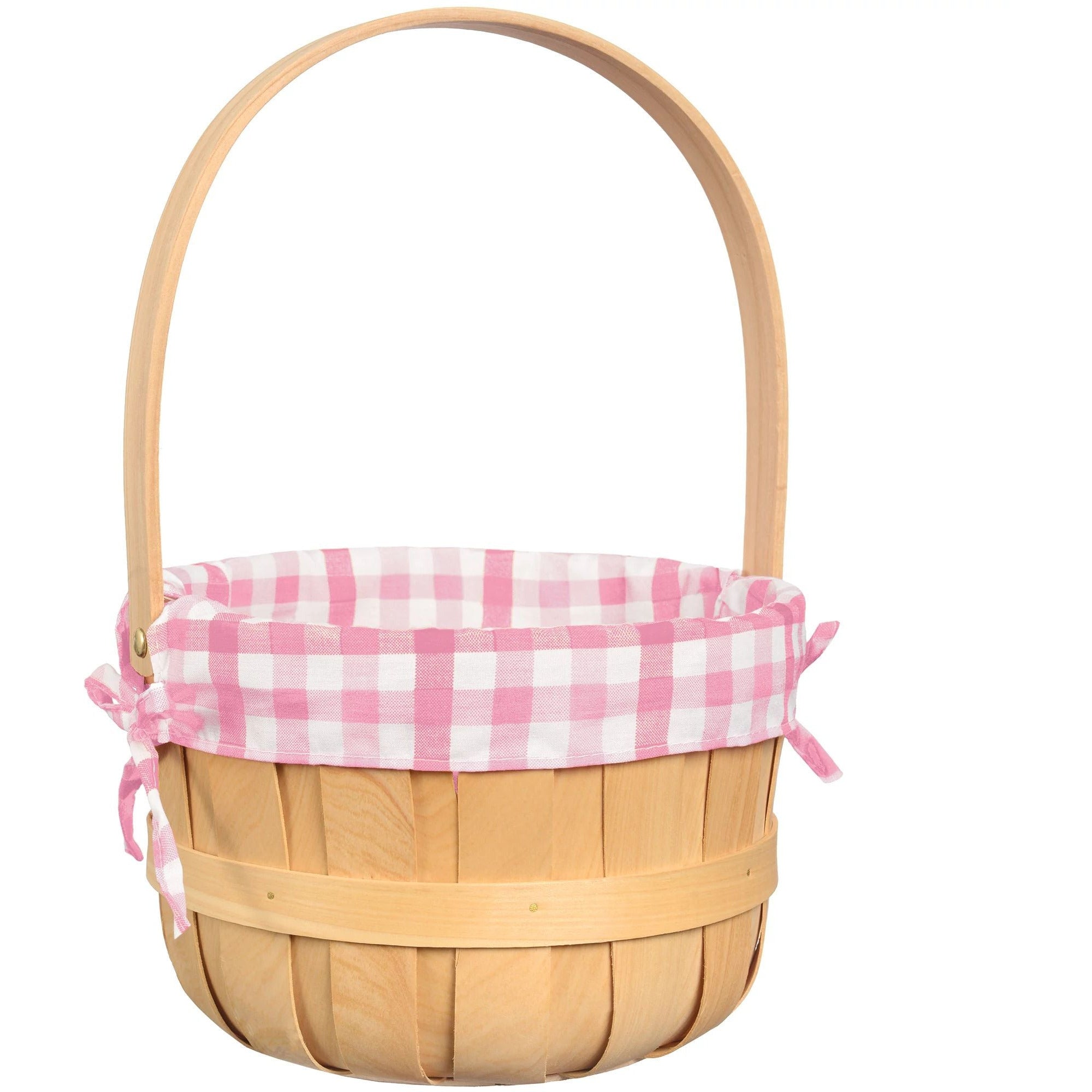 AMSCAN Round Wood Chip Basket - Pink