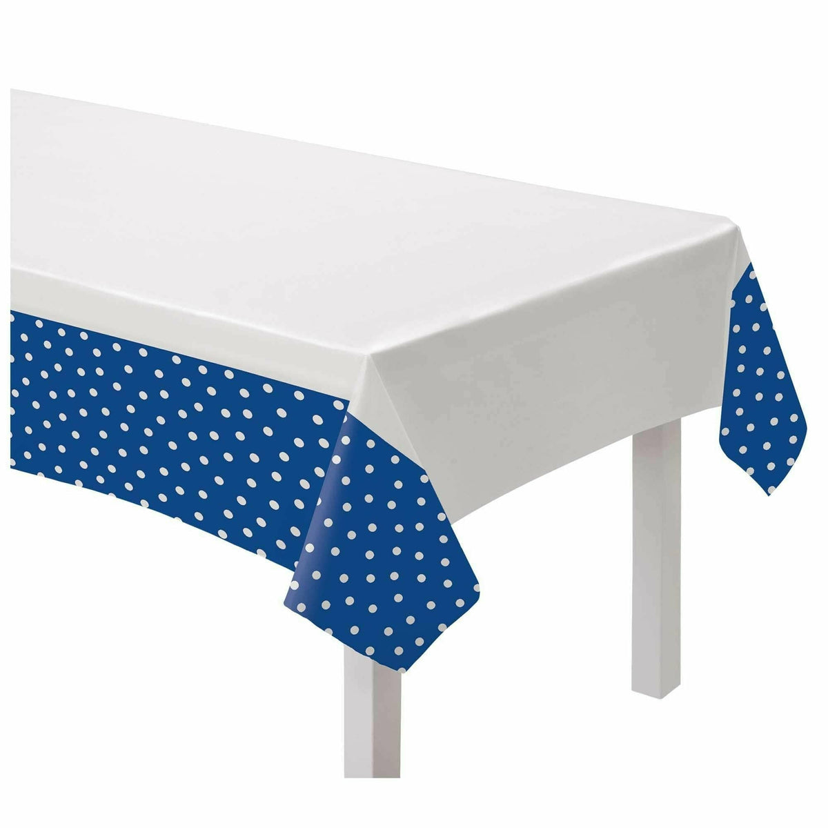 amscan Table Cover 54&quot;x84&quot; Dot Border - Bright Royal Blue