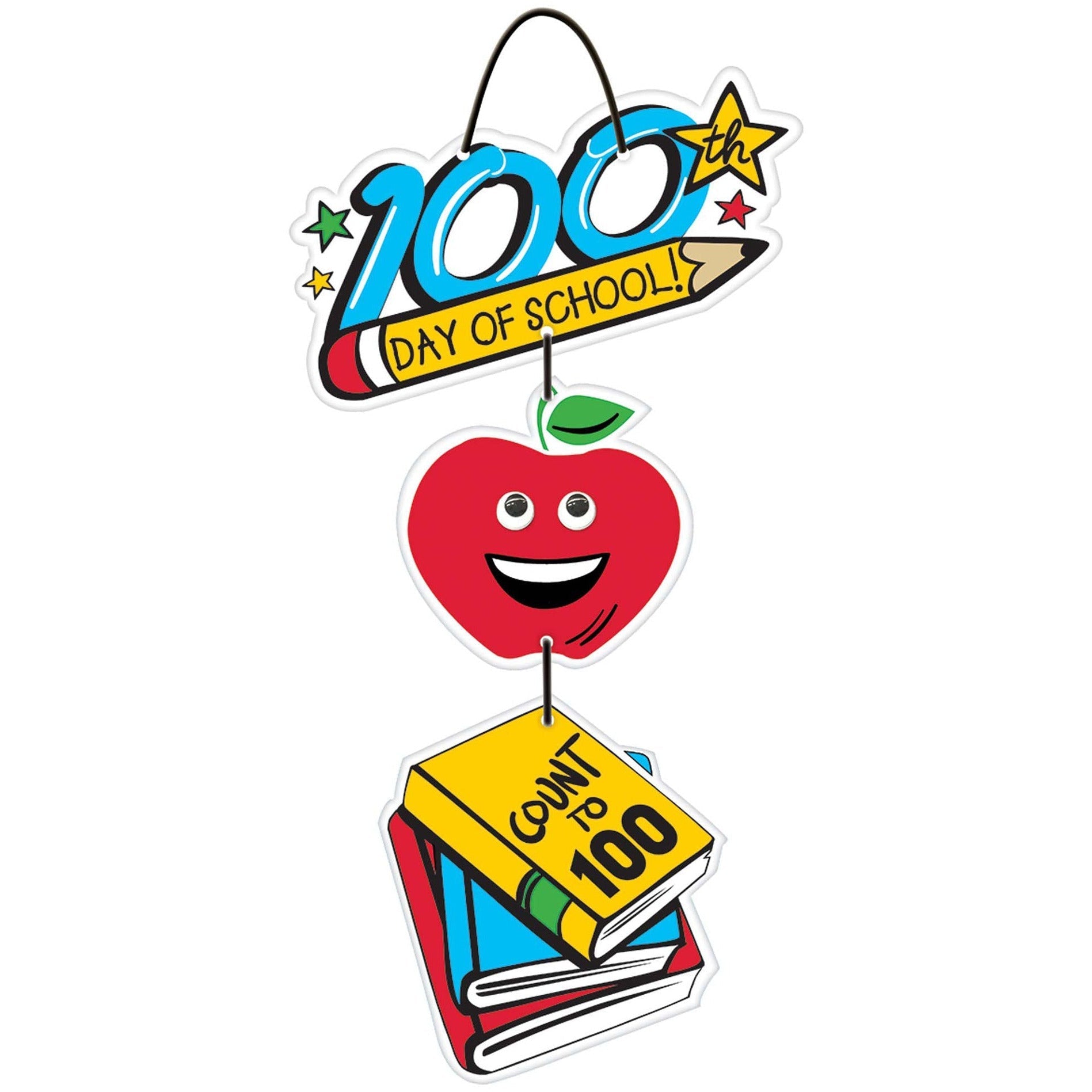 Amscan THEME: 100 DAYS OF SCHOOL 100th Day of School Deluxe Wooden Sign
