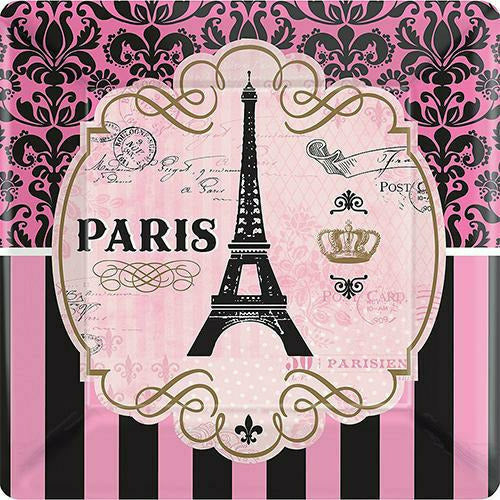 Amscan THEME A Day in Paris Dinner Plates 8ct