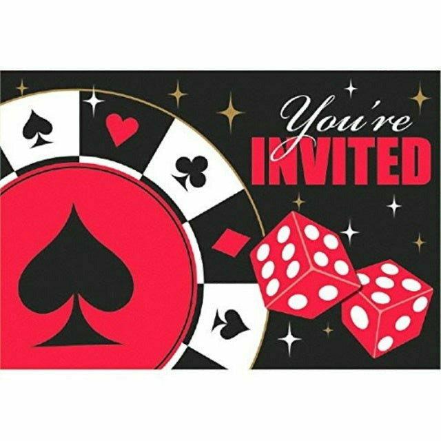 Casino Party Supplies - Serves 16 - Casino Theme Party Decorations for  Men/Adults Includes Casino Party Plates Poker Paper Plates Cups Napkins and