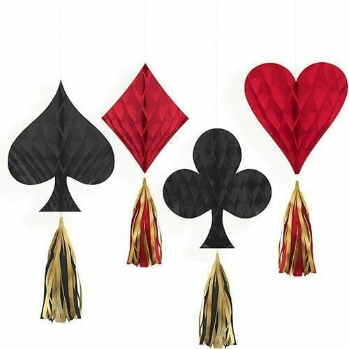 Mini Roll the Dice Casino Honeycomb Decorations with Tails 4ct - Ultimate  Party Super Stores