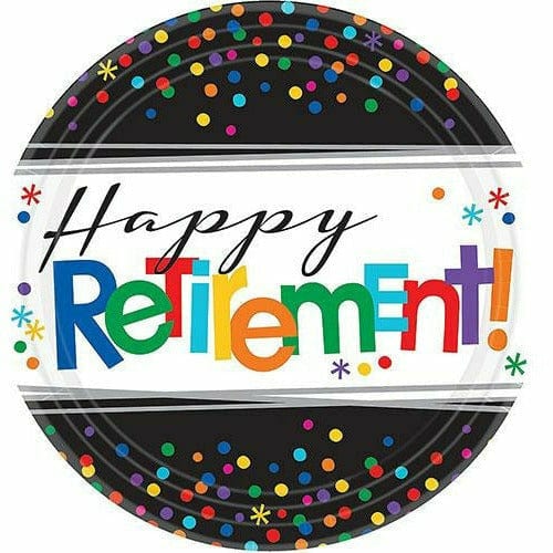 Amscan THEME Happy Retirement Celebration Lunch Plates 8ct