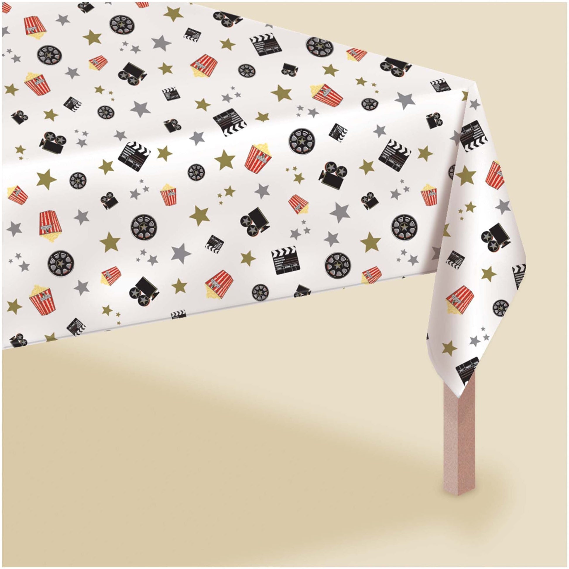 Amscan THEME: HOLLYWOOD Director's Cut Plastic Table Cover - Popcorn