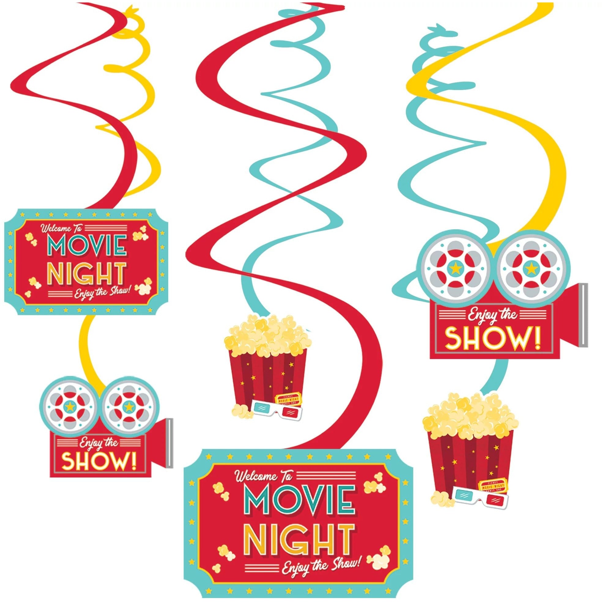 Amscan THEME: HOLLYWOOD Movie Night Swirl Decorations