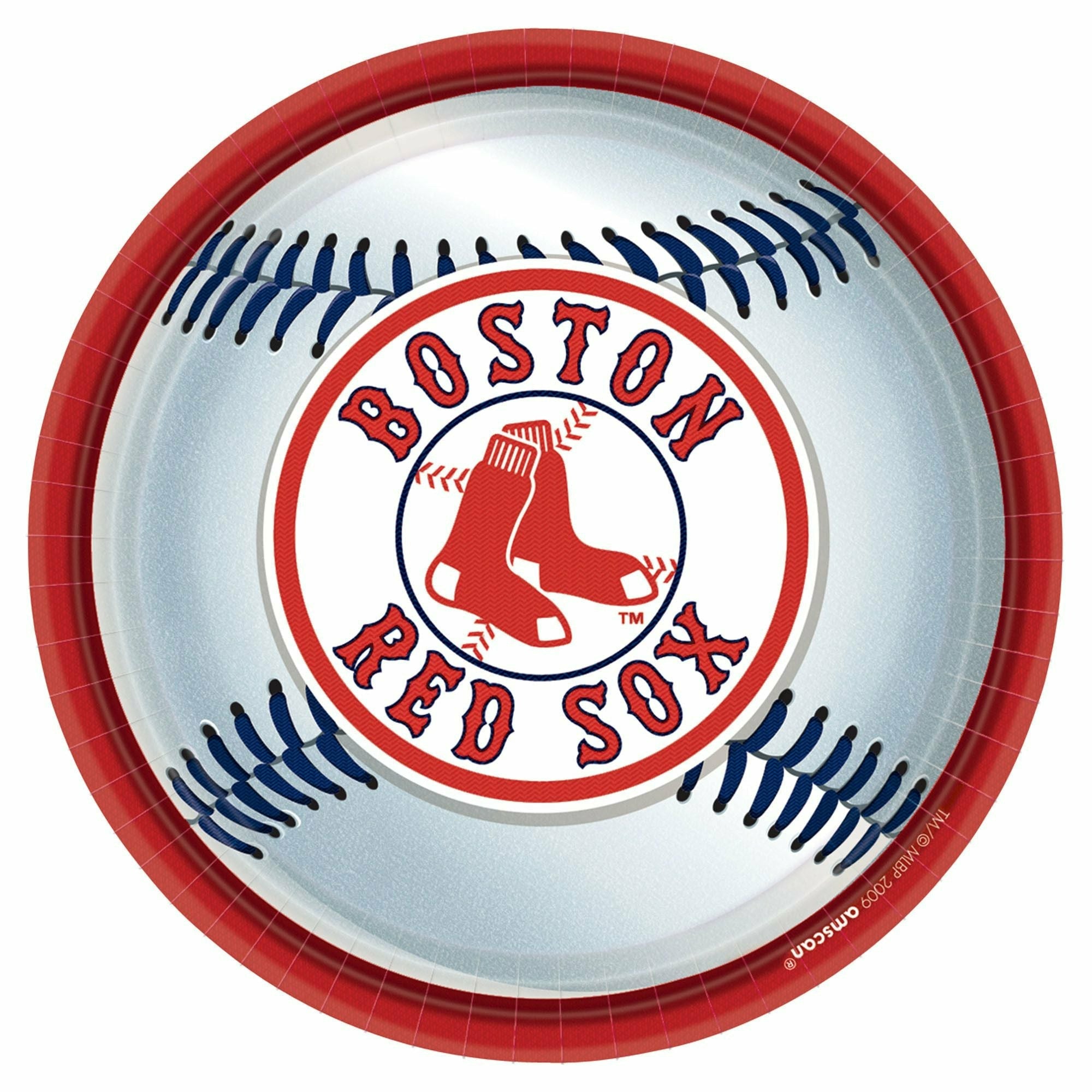Amscan THEME: SPORTS Boston Red Sox™ Round Plates, 9"