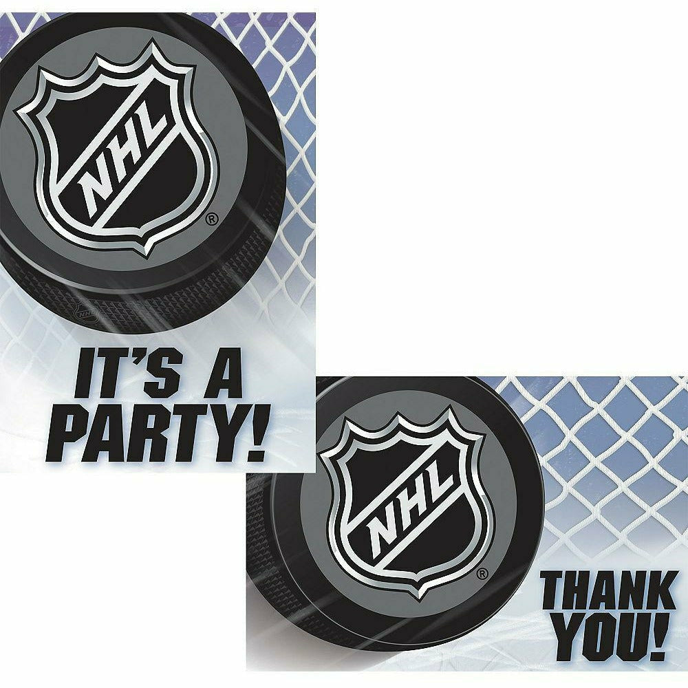 Amscan THEME: SPORTS NHL Hockey Invitations &amp; Thank You Notes for 8