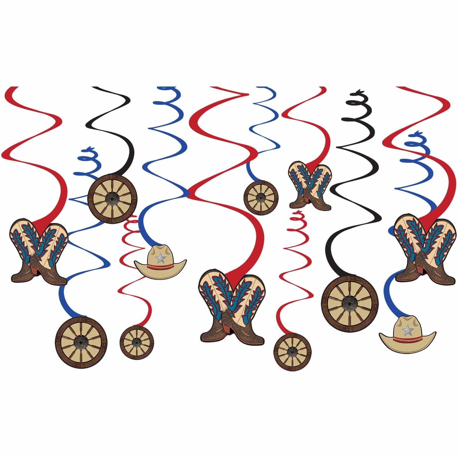 Amscan THEME Western Value Pack Swirl Decorations