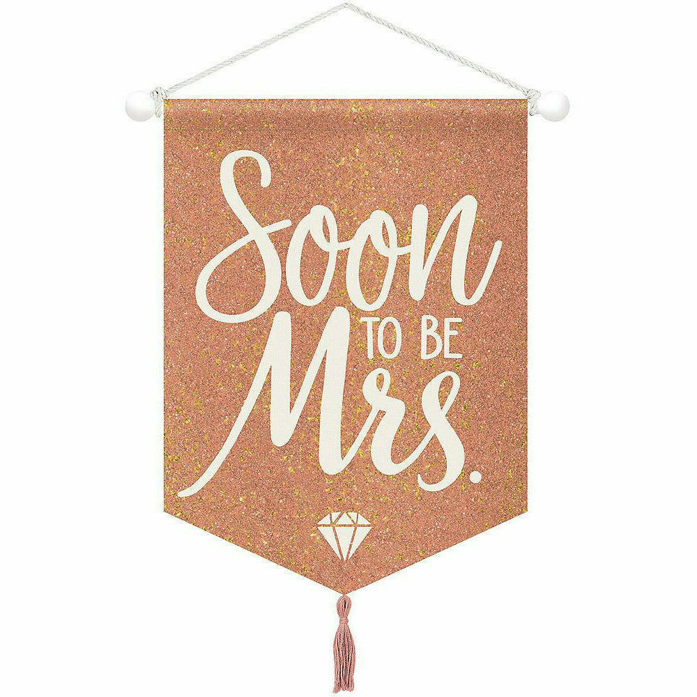 Amscan WEDDING Blush & Rose Gold Soon To Be Mrs. Sign Canvas Sign
