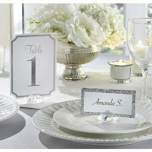 Amscan WEDDING Clear Gem Place Card Holders 10ct