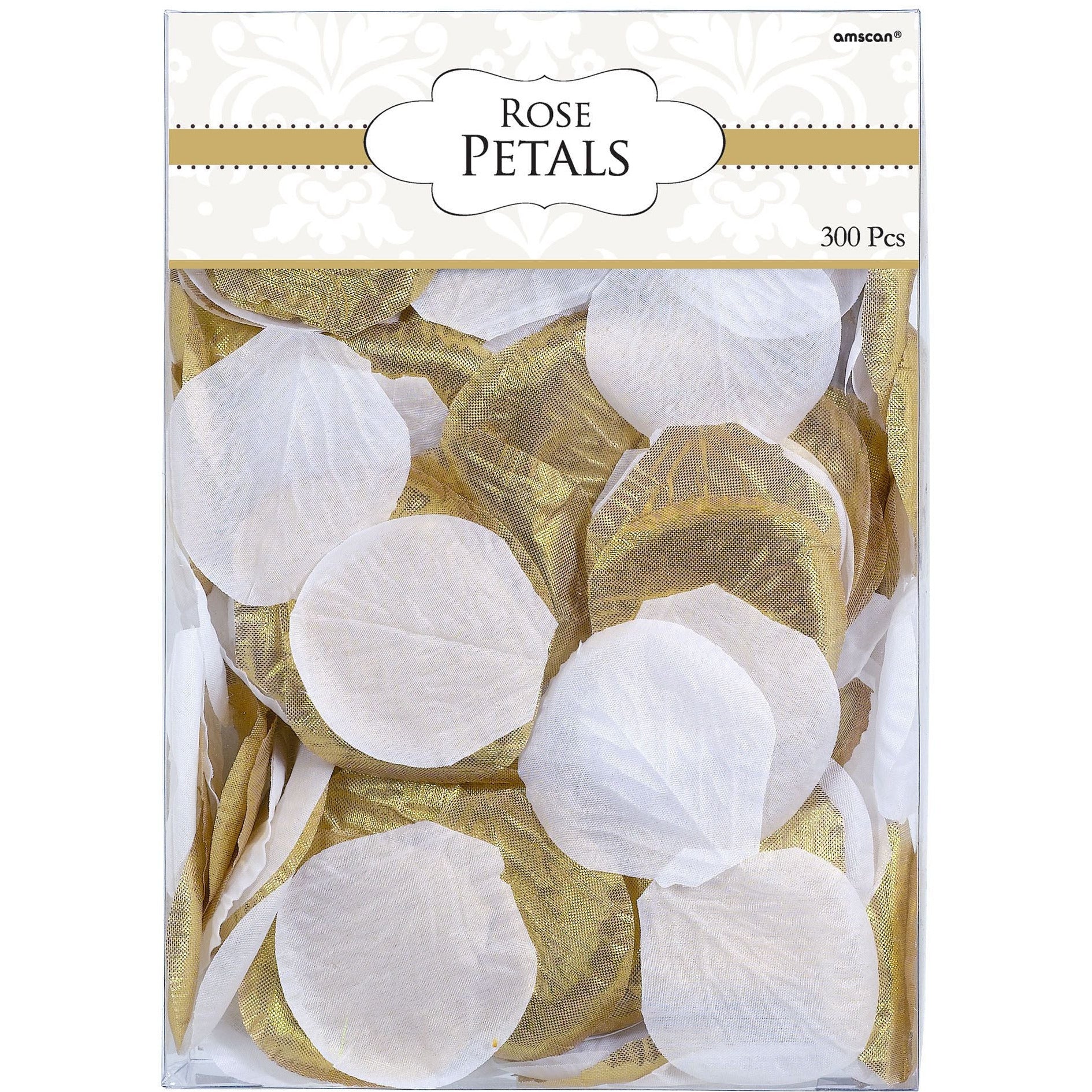 Amscan WEDDING Fabric Confetti Petals - Gold/White