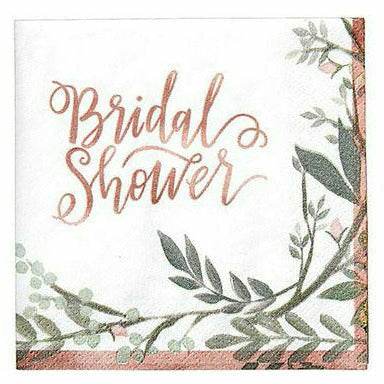 Amscan WEDDING Floral Greenery Bridal Shower Beverage Napkins 16ct