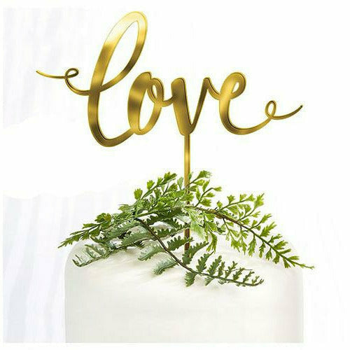 Amscan WEDDING Gold Love Wedding Cake Topper 6 1/4in x 6 1/2in