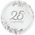Amscan WEDDING Happy 25th Anniversary 10 1/2" Round Metallic Plates