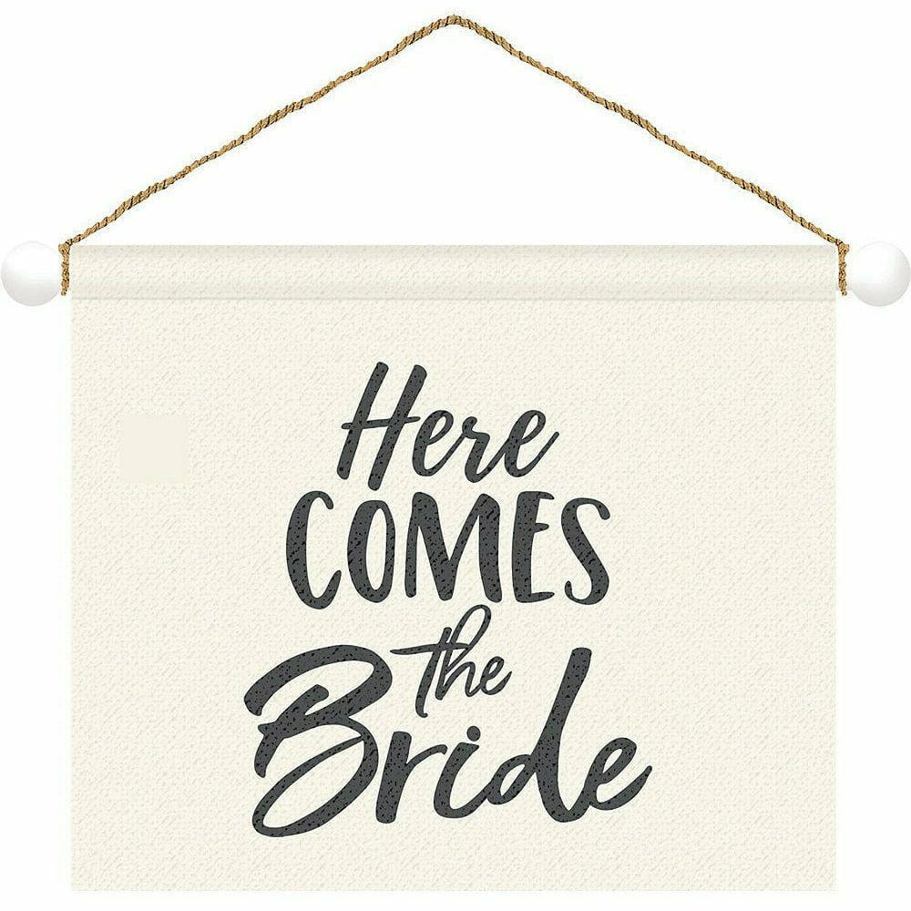 Amscan WEDDING Here Comes the Bride Canvas Sign