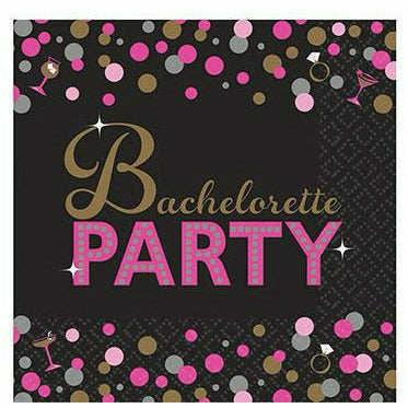 Amscan Wedding Metallic Bachelorette Party Beverage Napkins 16ct - Sassy Bride