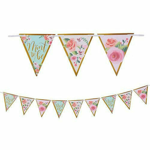 Amscan WEDDING Mint to Be Floral Pennant Banner