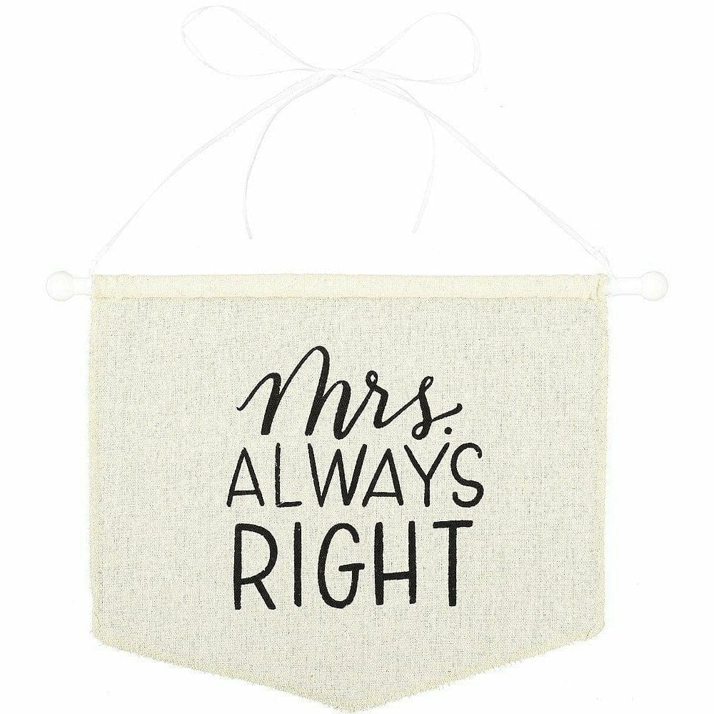 Amscan WEDDING Mrs. Always Right Canvas Chair Sign