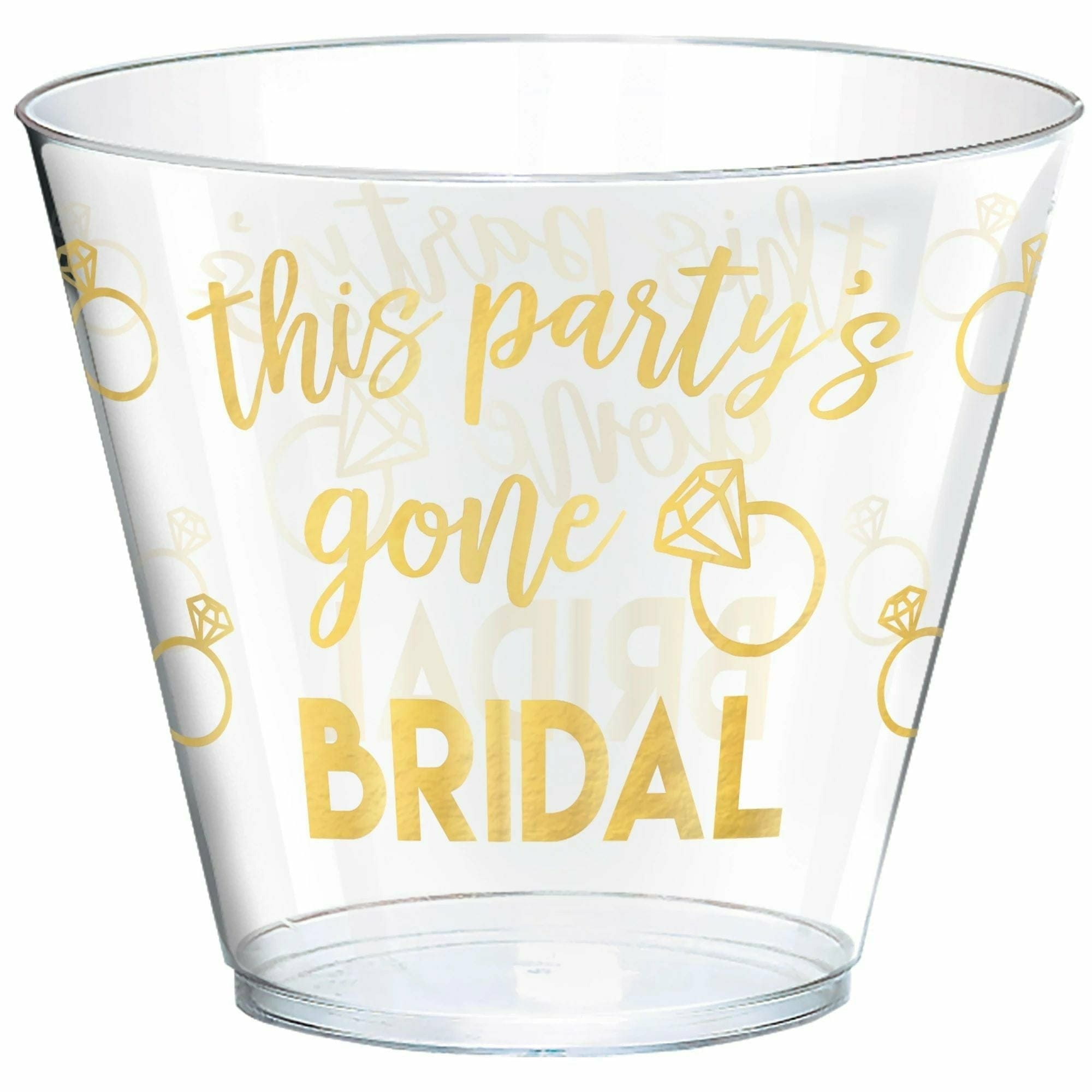 Amscan WEDDING This Party's Gone Bridal Plastic Tumblers