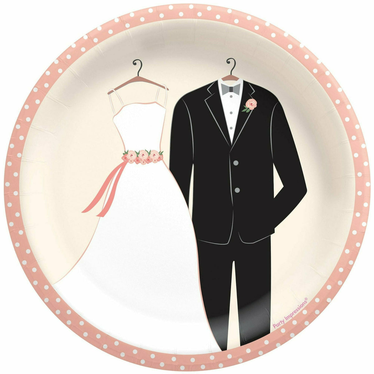 Amscan WEDDING Wedding Attire Dinner Plates