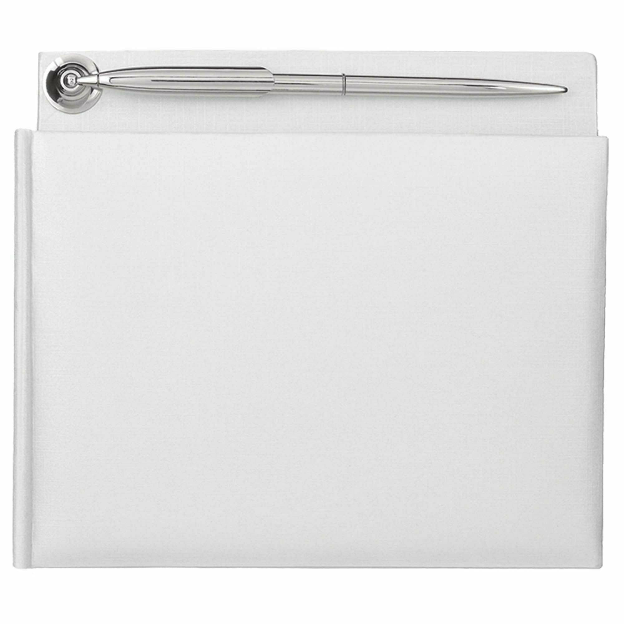 Amscan WEDDING White Pearlized Guest Book with Silver Electroplated Pen