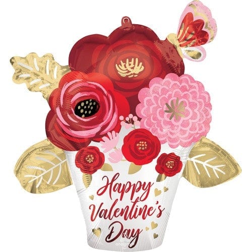 Happy Valentine's Day Satin Flowers 26″ Balloon