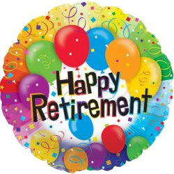 877 17" HAPPY RETIREMENT MULTICOLOR FOIL BALLOON