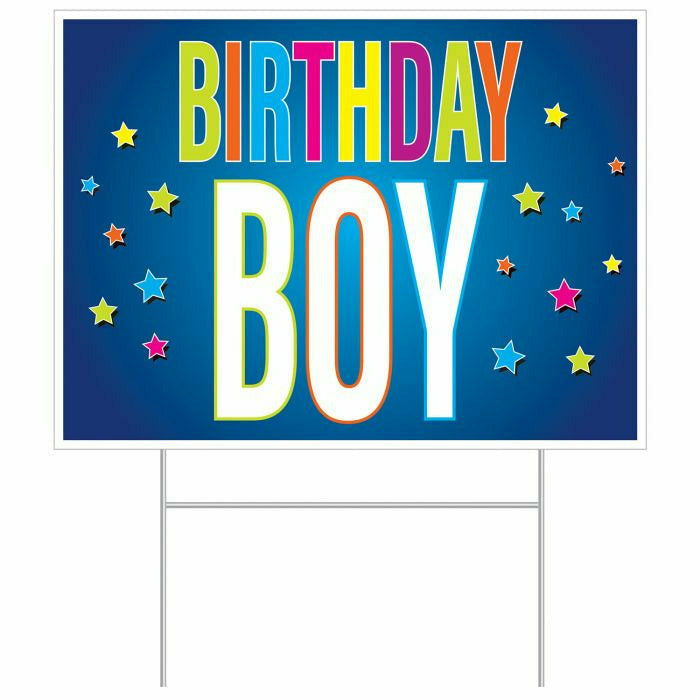 Beistle Company, INC. BIRTHDAY Plastic Birthday Boy Yard Sign