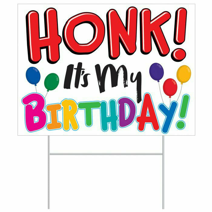 Beistle Company, INC. BIRTHDAY Plastic Honk! It's My Birthday! Yard Sign