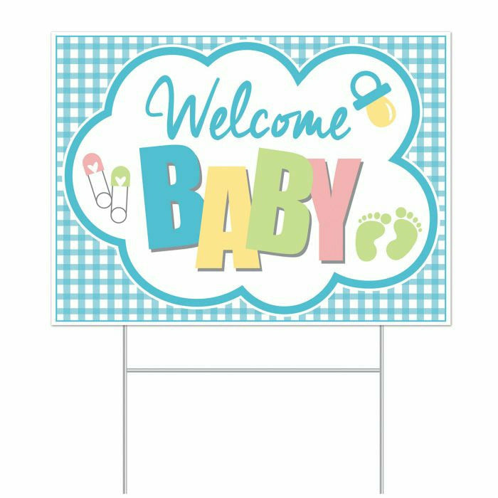 Beistle Company, INC. BIRTHDAY Plastic Welcome Baby Yard Sign
