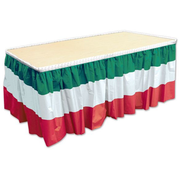 Beistle Company, INC. HOLIDAY: FIESTA Red, White & Green Table Skirting