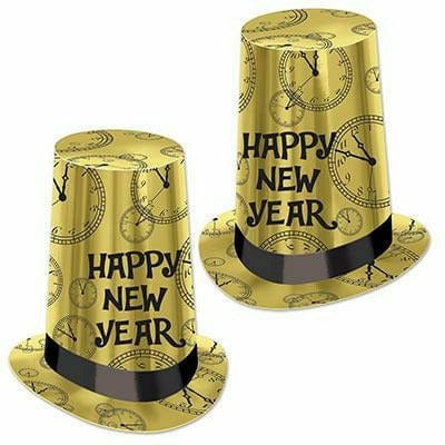 Beistle Company, INC. HOLIDAY: NEW YEAR'S Gold Midnight Clock Super Hi-Hat 10"