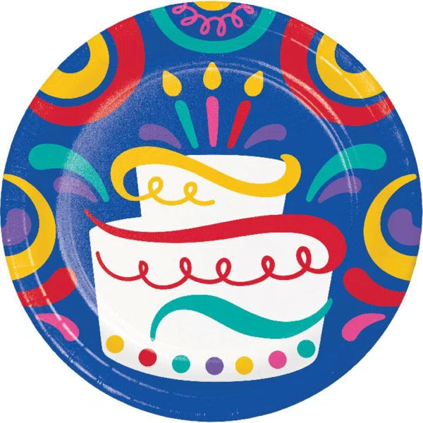 Birthday Swirls Lunch Plates 