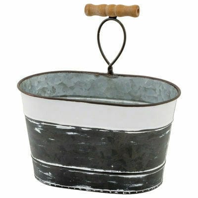 Boston International, Inc. BOUTIQUE Aged Black and White Planter