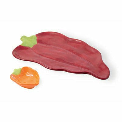 Boston International, Inc. BOUTIQUE CHILI PEPPER A LA FIESTA TRAY &amp; BOWL SET