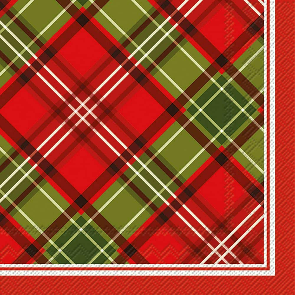 Boston International, Inc. BOUTIQUE NAPKINS Plaid Pattern Lunch Napkins