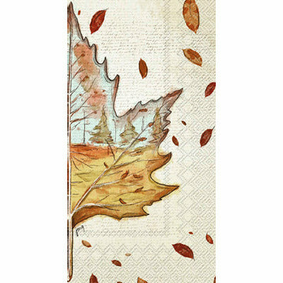 Boston International, Inc. HOLIDAY: FALL Autumn Leaf Scene Guest Towel