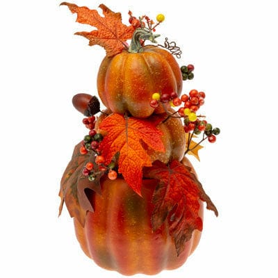 Boston International, Inc. HOLIDAY: FALL Stacked Pumpkin Leaves &amp; Berries Bouquet