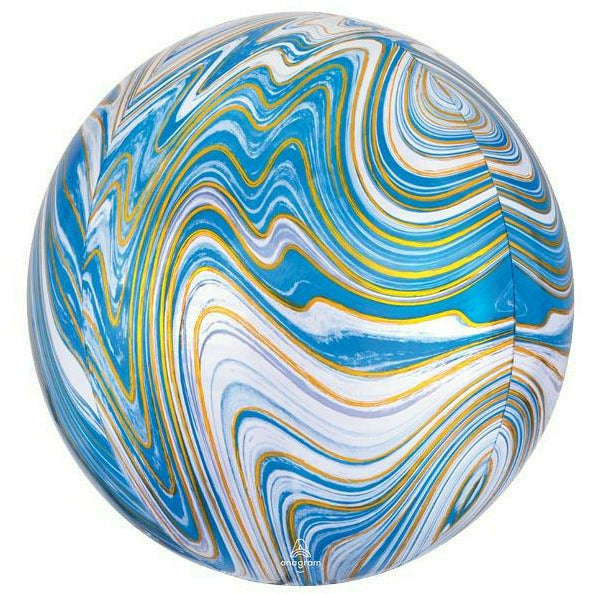 Burton and Burton BALLOONS 094 16&quot; Blue Marble Orbz