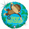 Burton and Burton BALLOONS 105  Monkey Happy Birthday 18" Mylar Balloon