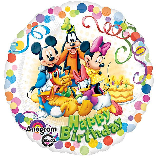 Burton and Burton BALLOONS 169A 17" Mickey and Friends Happy Birthday Foil Balloon