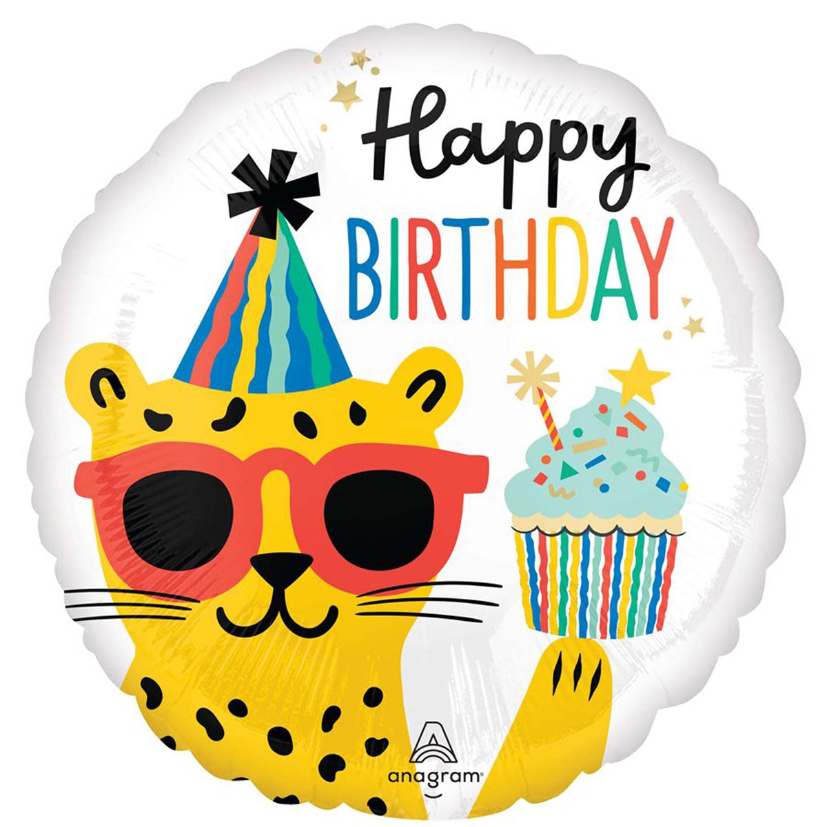 Burton and Burton BALLOONS 17&quot; Cheetah Happy Birthday foil ballon